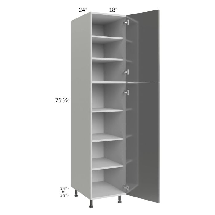 Milan Grey Gloss 18x24x84 Pantry Cabinet (24" depth)