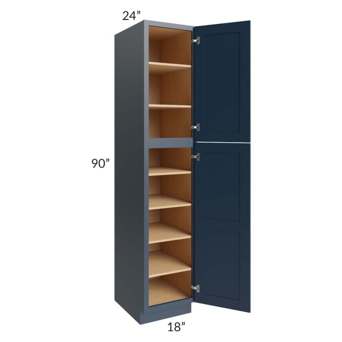 Midtown Blue Shaker 18x24x90 Pantry Cabinet