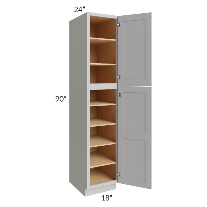 Midtown Painted Grey Shaker 18x24x90 Pantry Cabinet