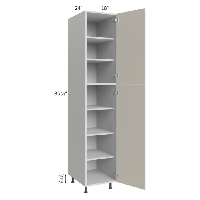 Milan Beige Matte 18x24x90 Pantry Cabinet (24" depth)