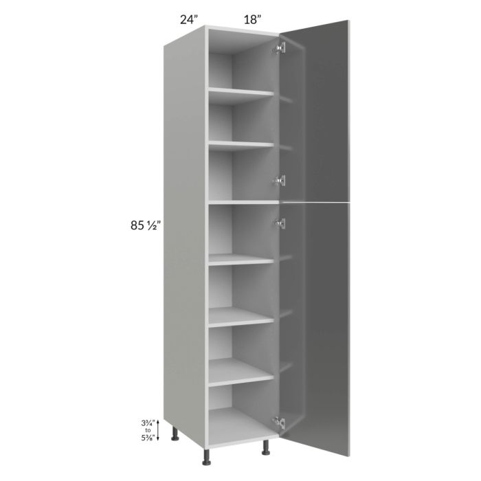 Milan Grey Gloss 18x24x90 Pantry Cabinet (24" depth)