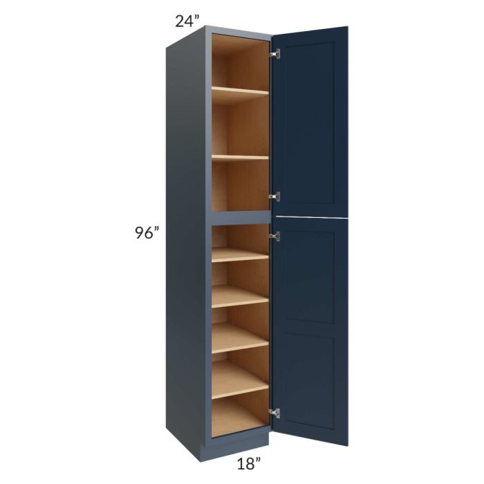 Midtown Blue Shaker 18x24x96 Pantry Cabinet