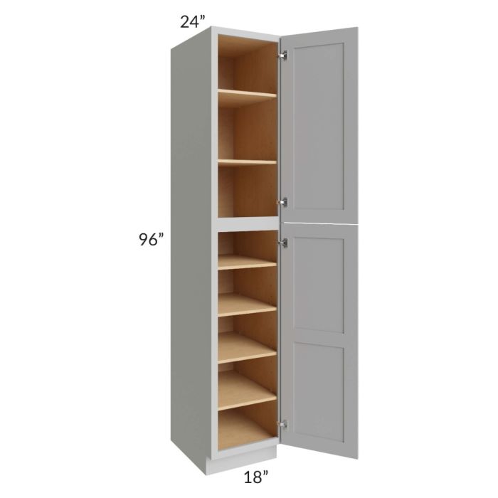 Midtown Painted Grey Shaker 18x24x96 Pantry Cabinet