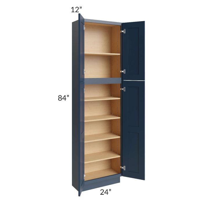 Midtown Blue Shaker 24x12x84 Pantry Cabinet 