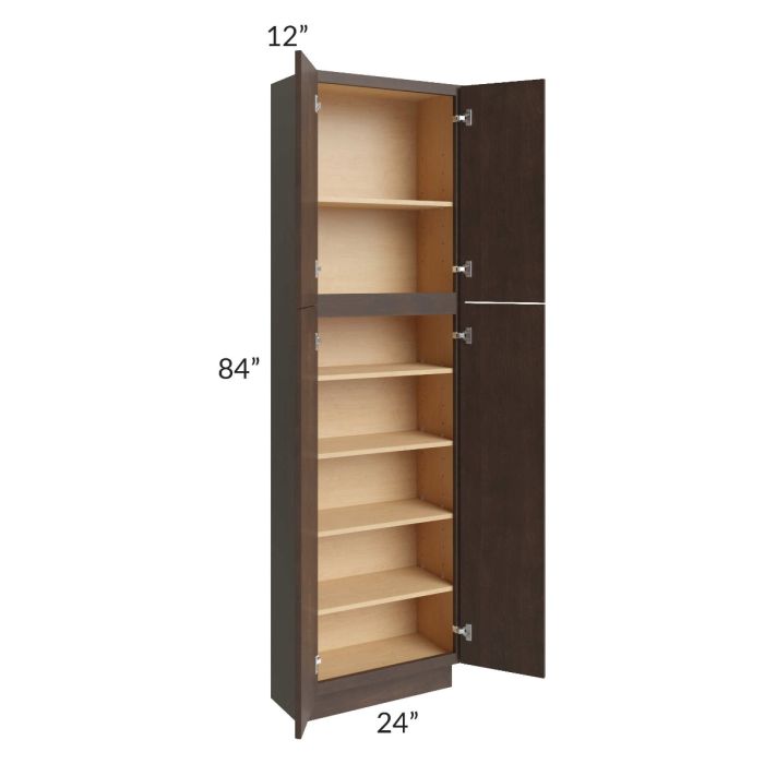 Vienna Kona Brown 24x12x84 Pantry Cabinet 