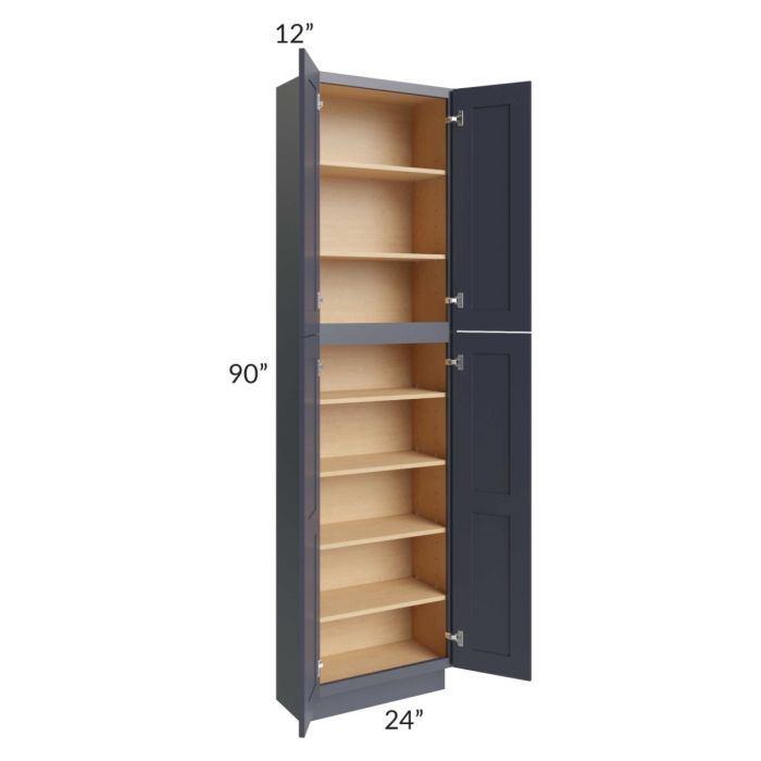 Midtown Indigo Shaker 24x12x90 Pantry Cabinet 