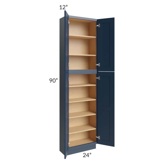 Midtown Blue Shaker 24x12x90 Pantry Cabinet 