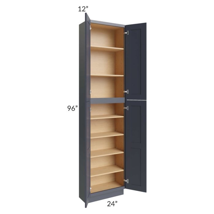 Midtown Indigo Shaker 24x12x96 Pantry Cabinet 