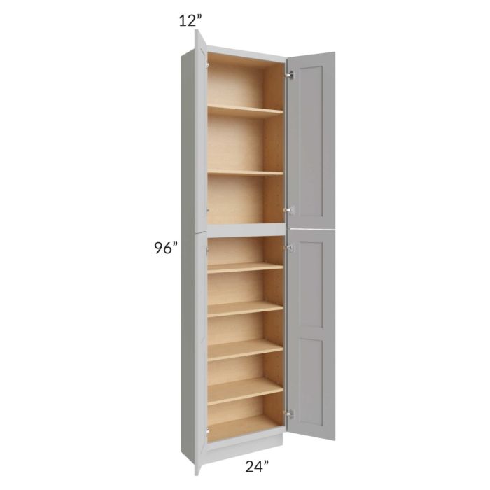 Midtown Painted Grey Shaker 24x12x96 Pantry Cabinet 