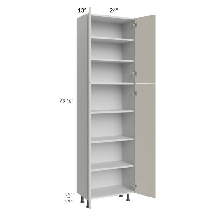 Milan Beige Matte 24x13x84 Pantry Cabinet (4 doors, 13" depth)