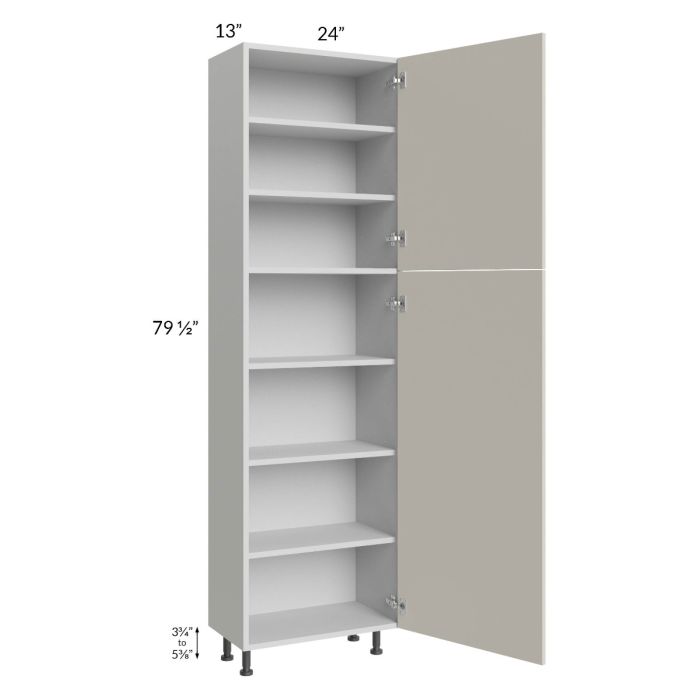Milan Beige Matte 24x13x84 Pantry Cabinet (2 doors, 13" depth)