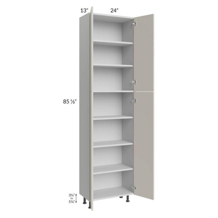 Milan Beige Matte 24x13x90 Pantry Cabinet (4 doors, 13" depth)