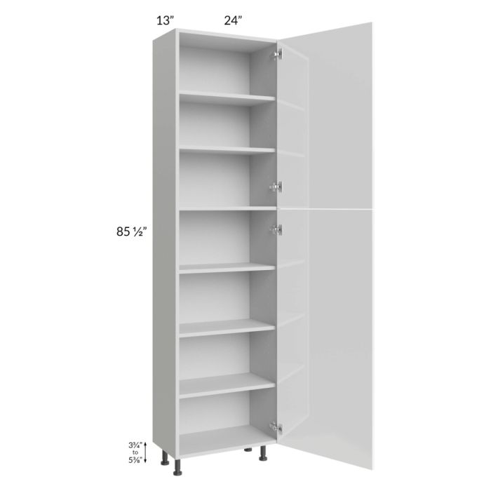 Milan White Gloss 24x13x90 Pantry Cabinet (2 doors, 13" depth)