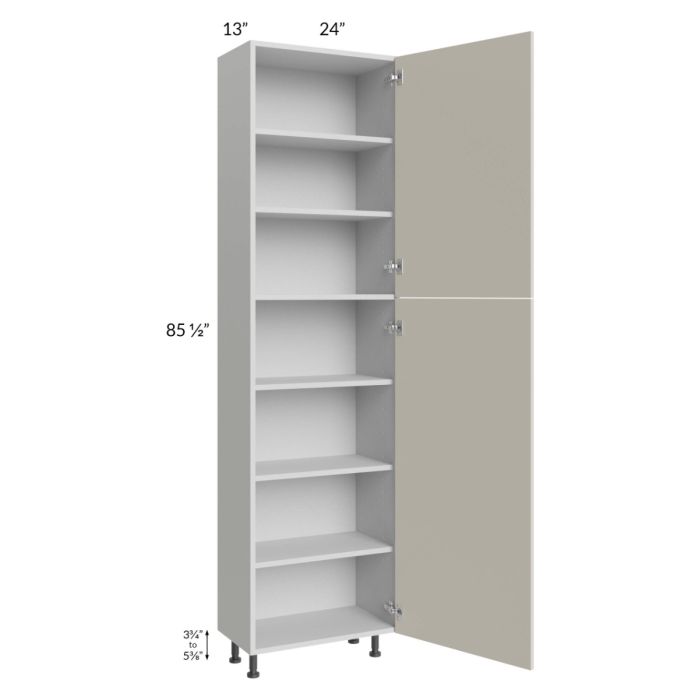 Milan Beige Matte 24x13x90 Pantry Cabinet (2 doors, 13" depth)