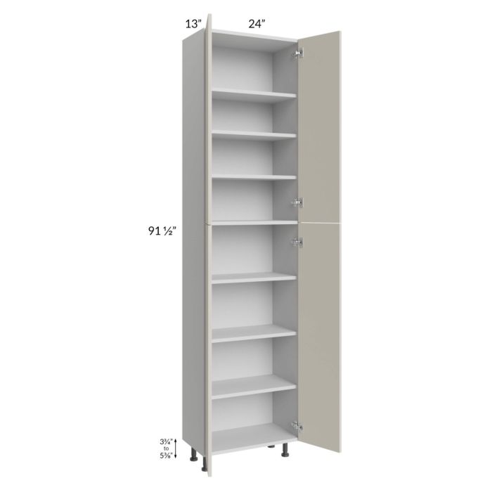 Milan Beige Matte 24x13x96 Pantry Cabinet (4 doors, 13" depth)