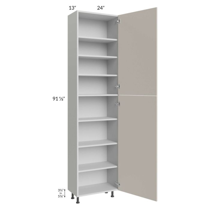 Milan Beige Matte 24x13x90 Pantry Cabinet (2 doors, 13" depth)