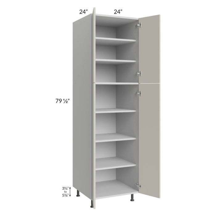 Milan Beige Matte 24x24x84 Pantry Cabinet (4 doors, 24" depth)