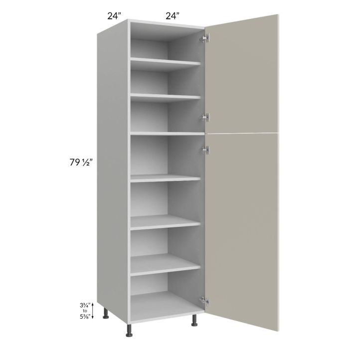 Milan Beige Matte 24x24x84 Pantry Cabinet (2 doors, 24" depth)