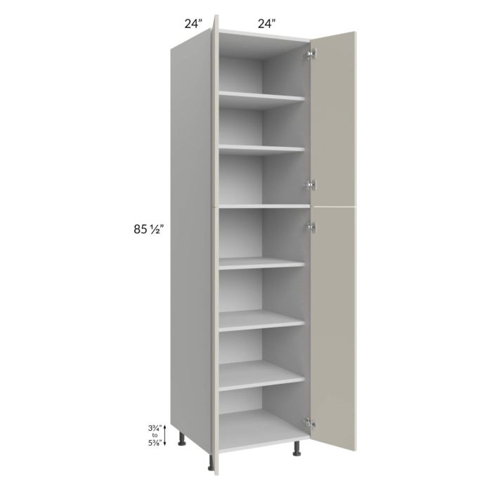 Milan Beige Matte 24x24x90 Pantry Cabinet (4 doors, 24" depth)