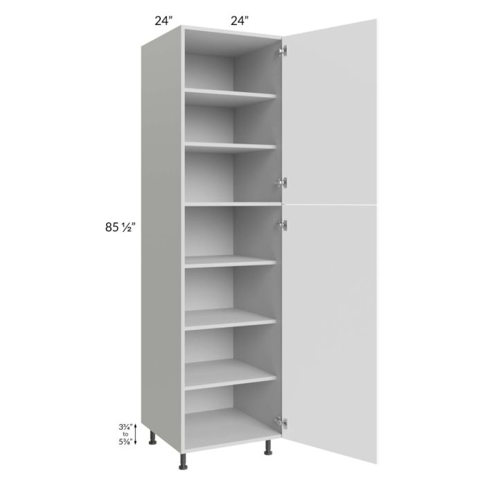 Milan White Matte 24x24x90 Pantry Cabinet (2 doors, 24" depth)
