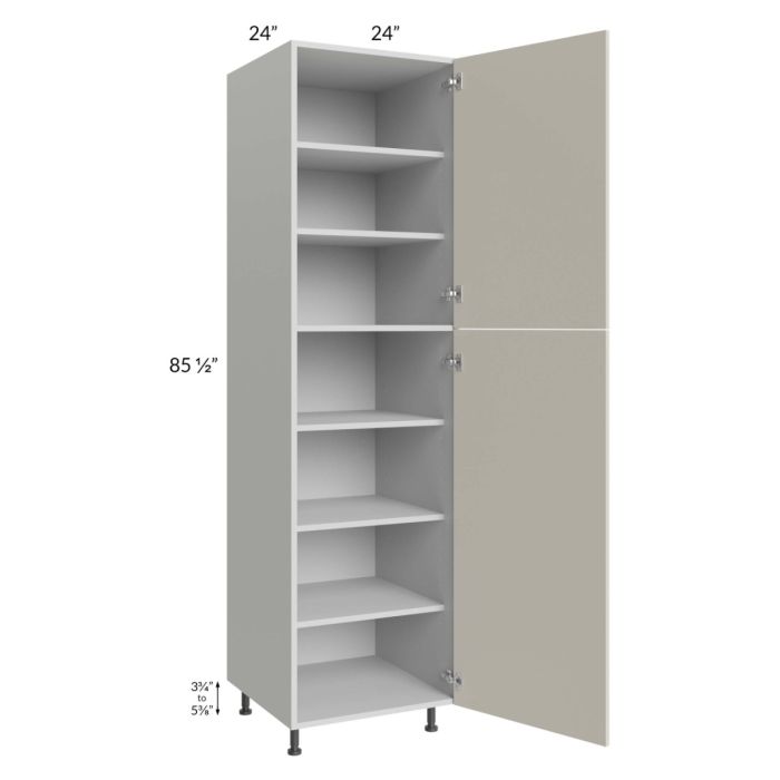 Milan Beige Matte 24x24x90 Pantry Cabinet (2 doors, 24" depth)