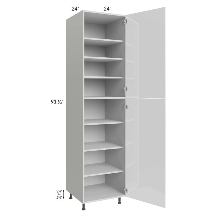 Milan White Gloss 24x24x96 Pantry Cabinet (2 doors, 24" depth)