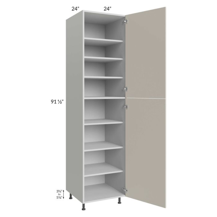 Milan Beige Matte 24x24x96 Pantry Cabinet (2 doors, 24" depth)
