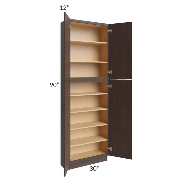 Vienna Kona Brown 30x12x90 Pantry Cabinet 