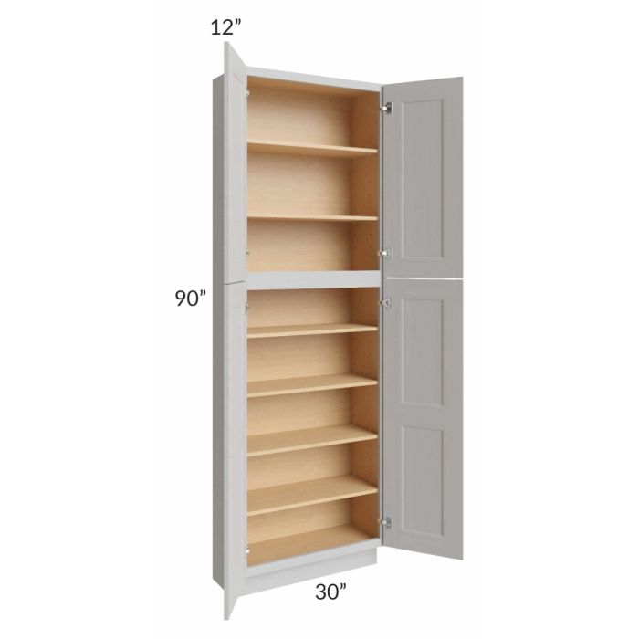 Salem Light Grey 30x12x90 Pantry Cabinet 