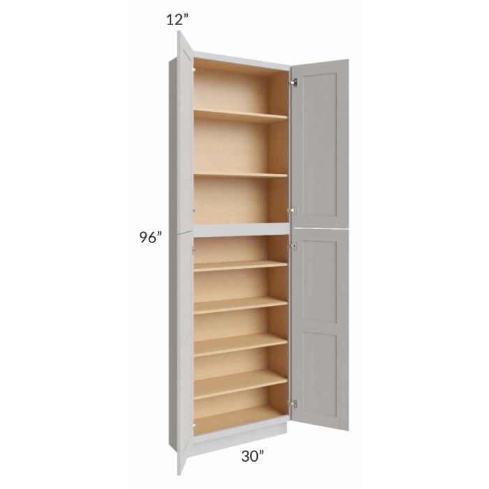 Midtown Light Grey Shaker 30x12x96 Pantry Cabinet 