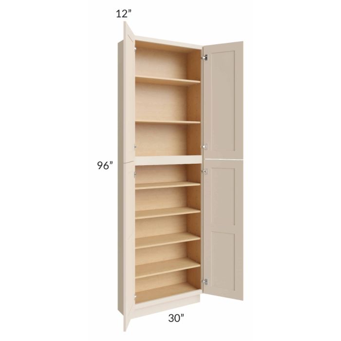Midtown Cream Shaker 30x12x96 Pantry Cabinet 