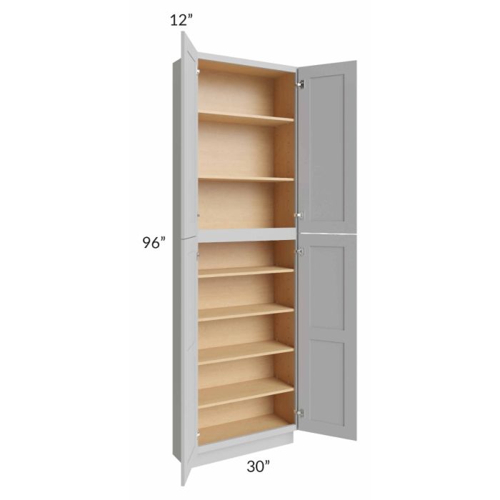 Midtown Painted Grey Shaker 30x12x96 Pantry Cabinet 