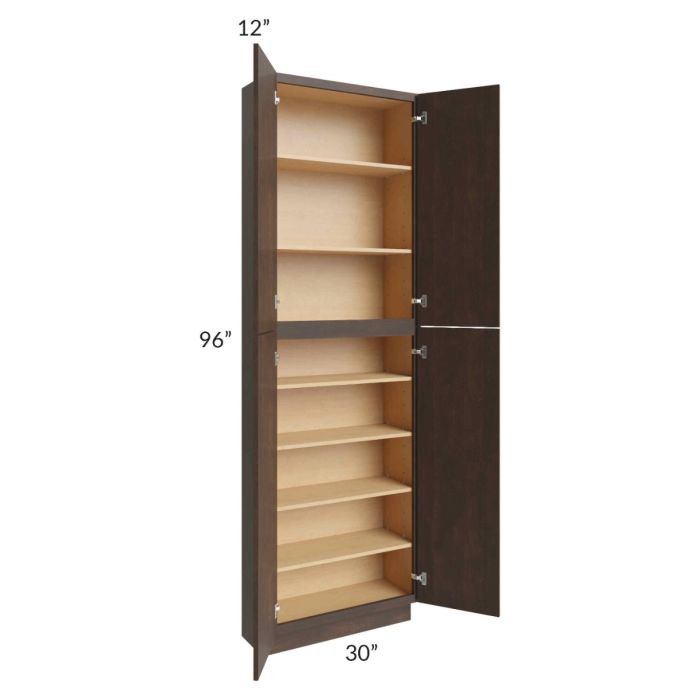 Vienna Kona Brown 30x12x96 Pantry Cabinet 