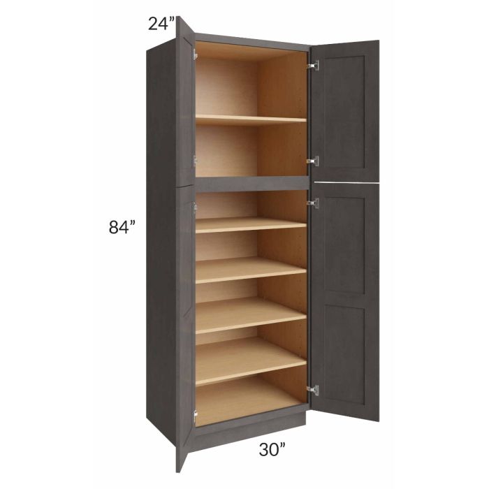 Midtown Dark Grey Shaker 30x24x84 Pantry Cabinet