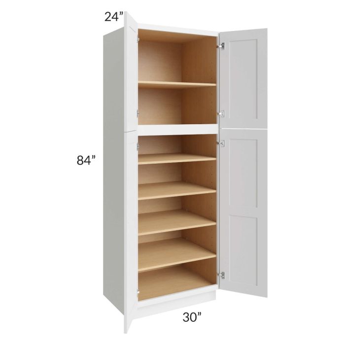 Midtown White Shaker 30x24x84 Pantry Cabinet