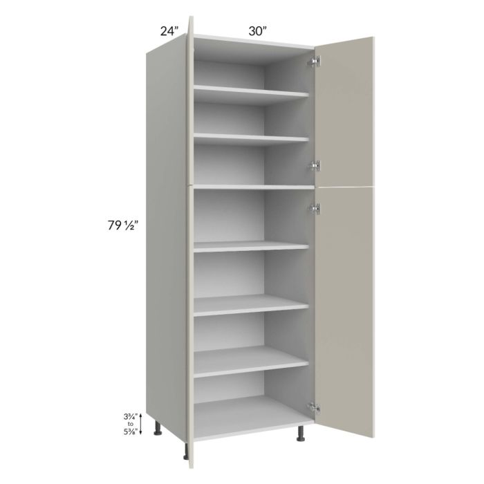Milan Beige Matte 30x24x84 Pantry Cabinet (24" depth)