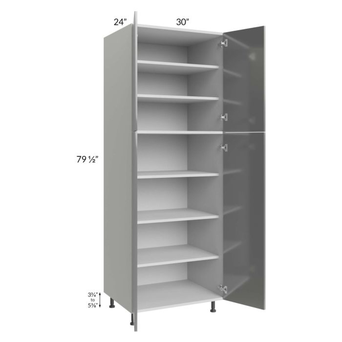 Milan Grey Gloss 30x24x84 Pantry Cabinet (24" depth)
