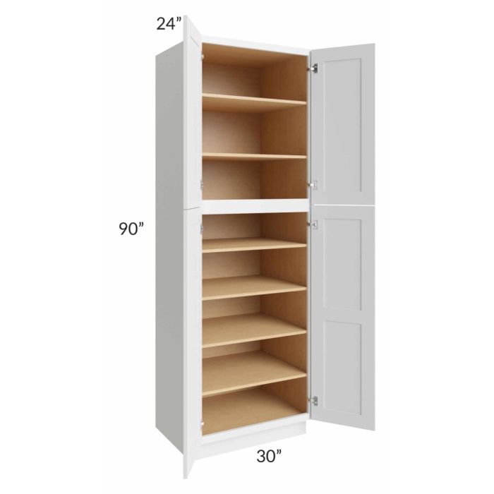 Midtown White Shaker 30x24x90 Pantry Cabinet
