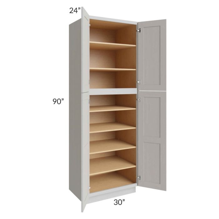 Midtown Light Grey Shaker 30x24x90 Pantry Cabinet