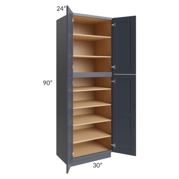 Midtown Indigo Shaker 30x24x90 Pantry Cabinet