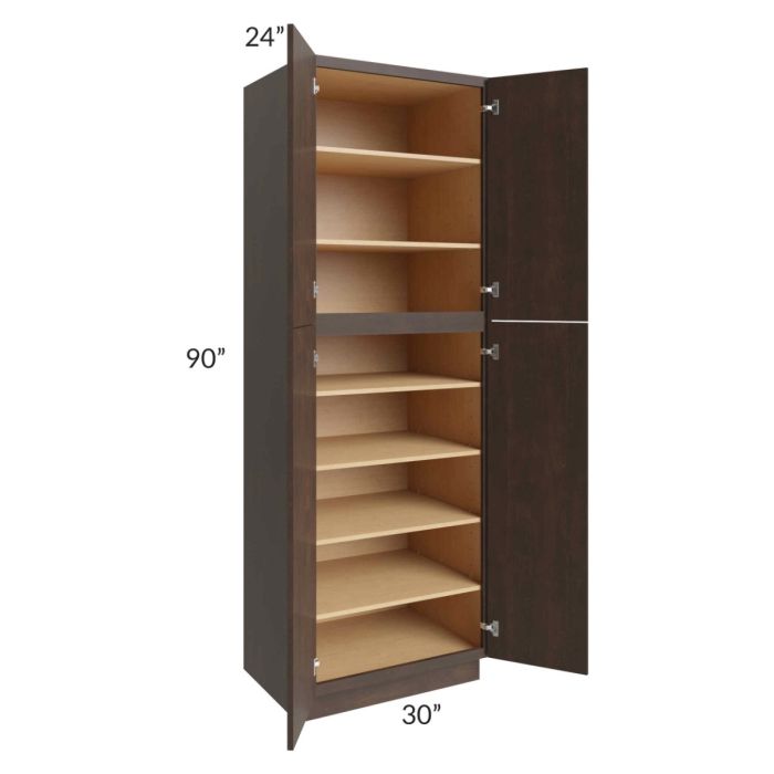 Vienna Kona Brown 30x24x90 Pantry Cabinet