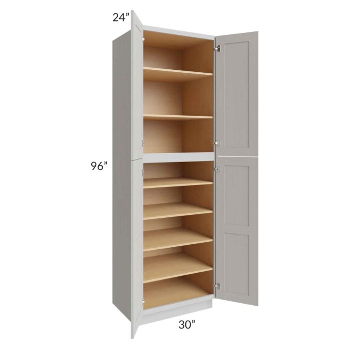 Midtown Light Grey Shaker 30x24x96 Pantry Cabinet