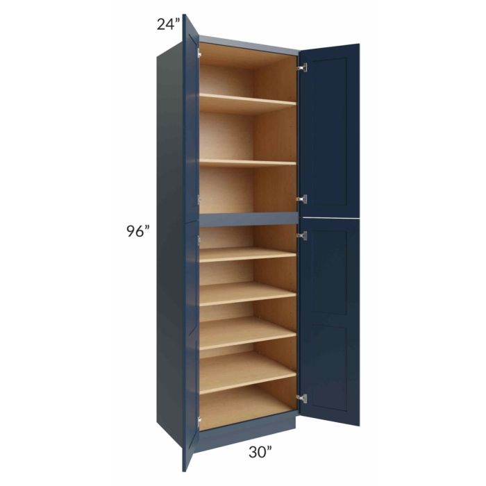Midtown Blue Shaker 30x24x96 Pantry Cabinet