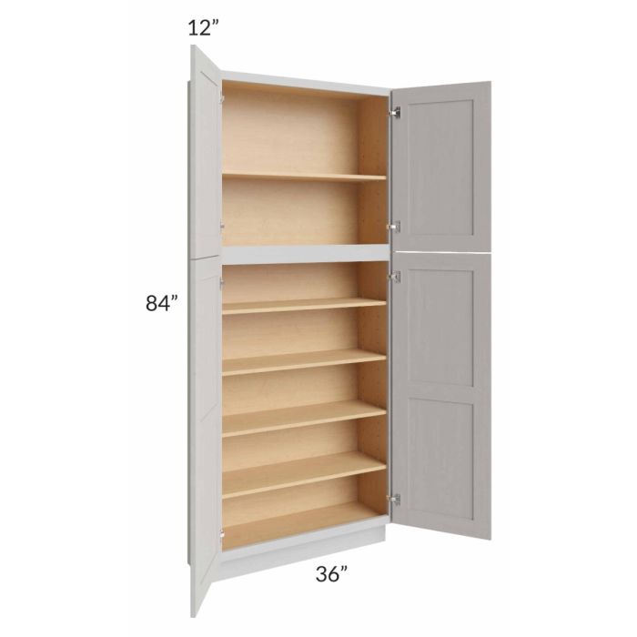 Midtown Light Grey Shaker 36x12x84 Pantry Cabinet