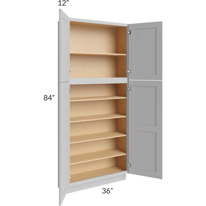 Midtown Painted Grey Shaker 36x12x84 Pantry Cabinet