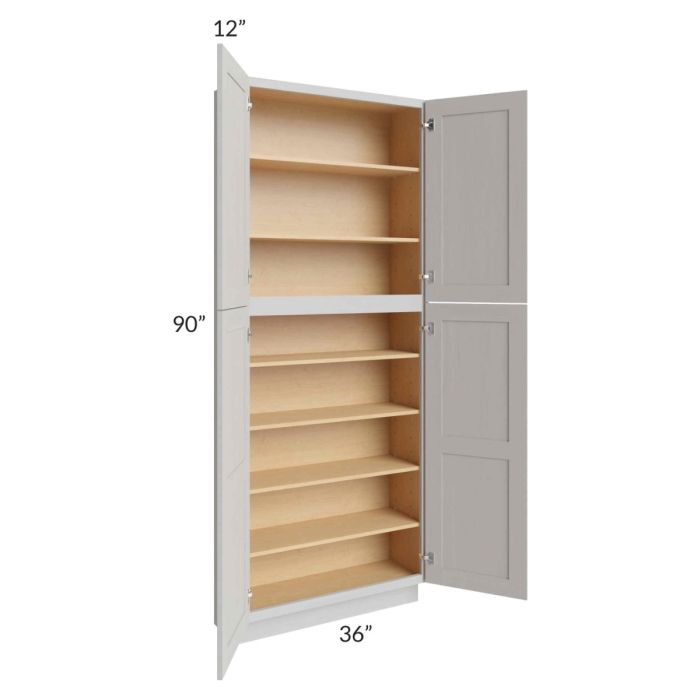 Midtown Light Grey Shaker 36x12x90 Pantry Cabinet