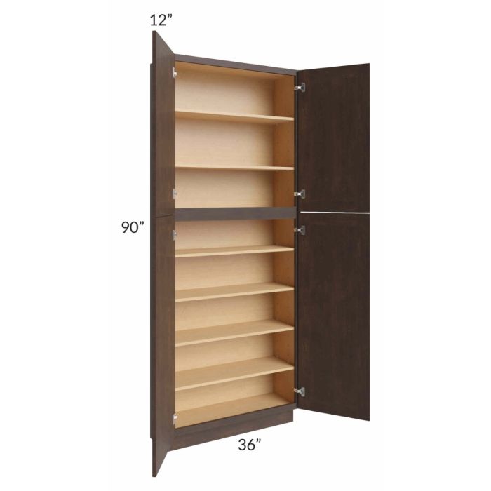 Vienna Kona Brown 36x12x90 Pantry Cabinet