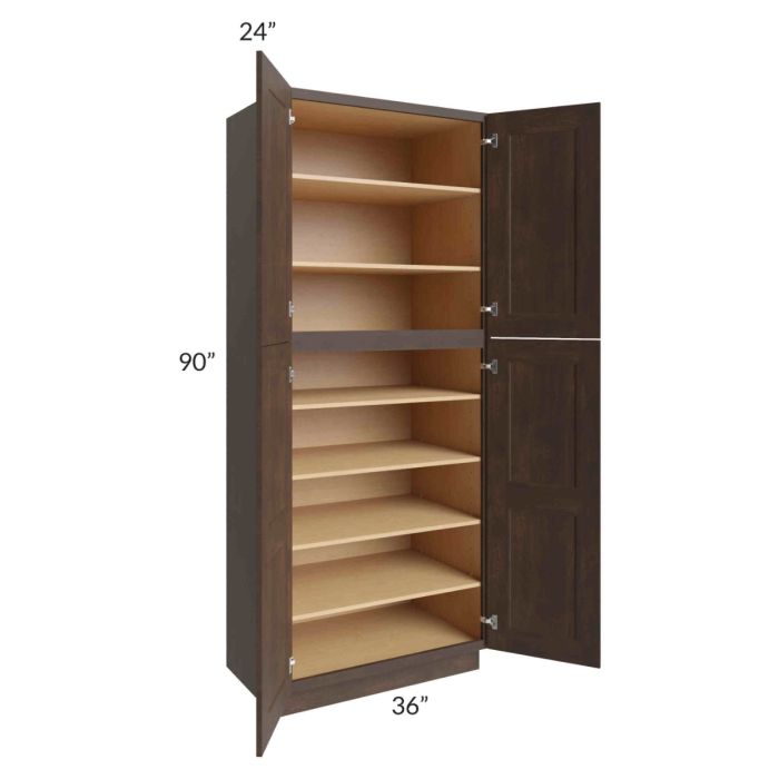 Tuscan Kona Brown 36x24x90 Pantry Cabinet