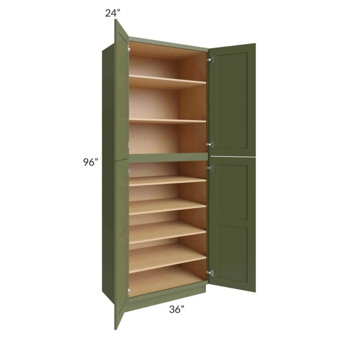 Midtown Hunter Green Shaker 36x24x96 Pantry Cabinet