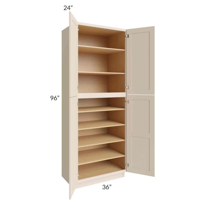 Midtown Cream Shaker 36x24x96 Pantry Cabinet